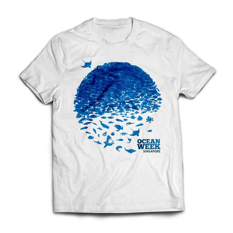 UW360 Ocean Week White Round-Neck T-Shirt